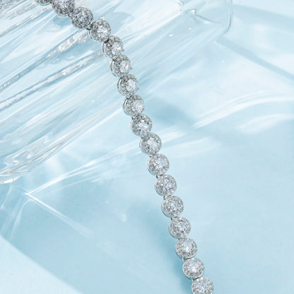 Tennis Necklace for Women Men Silver White Gold Plated Full Zircon Moissanite Tennis Chain Zircon Necklace For Men Gift