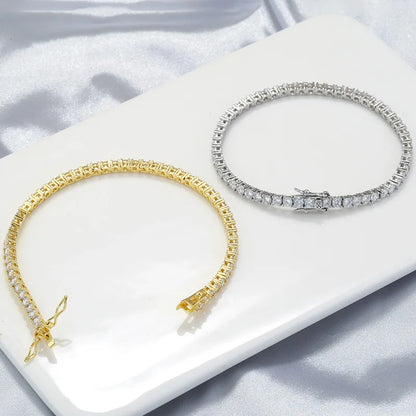 Factory Price D VVS1 Moissanite Tennis Bracelet 925 Sterling Silver Single Row Classics with GRA Bracelets for Women Man Jewelry