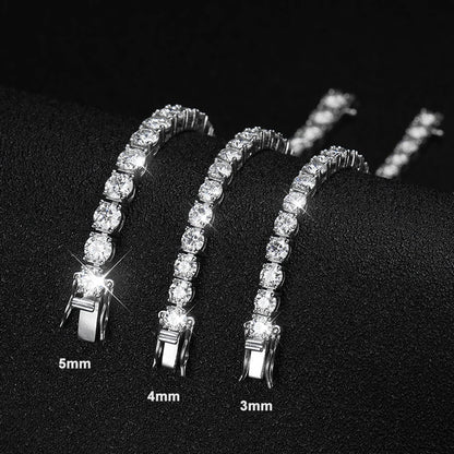 Factory Price D VVS1 Moissanite Tennis Bracelet 925 Sterling Silver Single Row Classics with GRA Bracelets for Women Man Jewelry