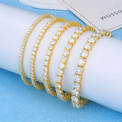 Factory Price D VVS1 Moissanite Tennis Bracelet 925 Sterling Silver Single Row Classics with GRA Bracelets for Women Man Jewelry