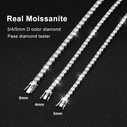 Factory Price D VVS1 Moissanite Tennis Bracelet 925 Sterling Silver Single Row Classics with GRA Bracelets for Women Man Jewelry