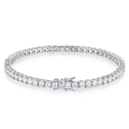 Factory Price D VVS1 Moissanite Tennis Bracelet 925 Sterling Silver Single Row Classics with GRA Bracelets for Women Man Jewelry