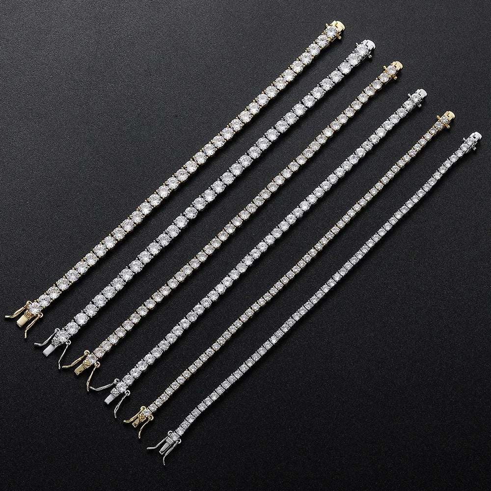 Factory Price D VVS1 Moissanite Tennis Bracelet 925 Sterling Silver Single Row Classics with GRA Bracelets for Women Man Jewelry