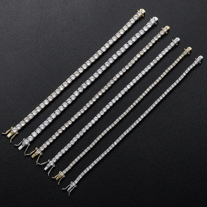 Factory Price D VVS1 Moissanite Tennis Bracelet 925 Sterling Silver Single Row Classics with GRA Bracelets for Women Man Jewelry