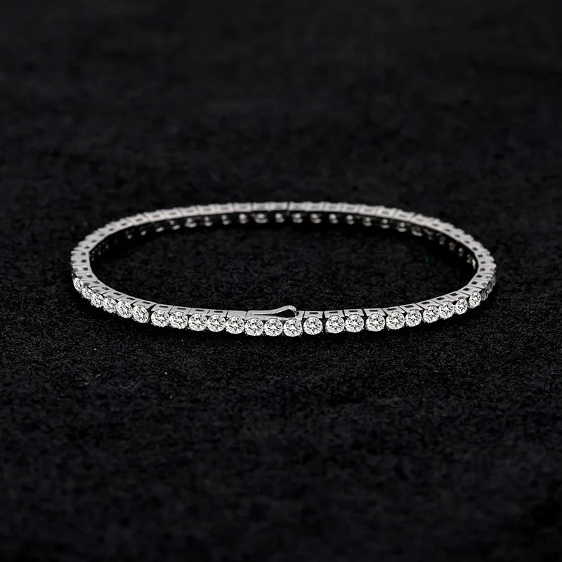 Factory Price D VVS1 Moissanite Tennis Bracelet 925 Sterling Silver Single Row Classics with GRA Bracelets for Women Man Jewelry
