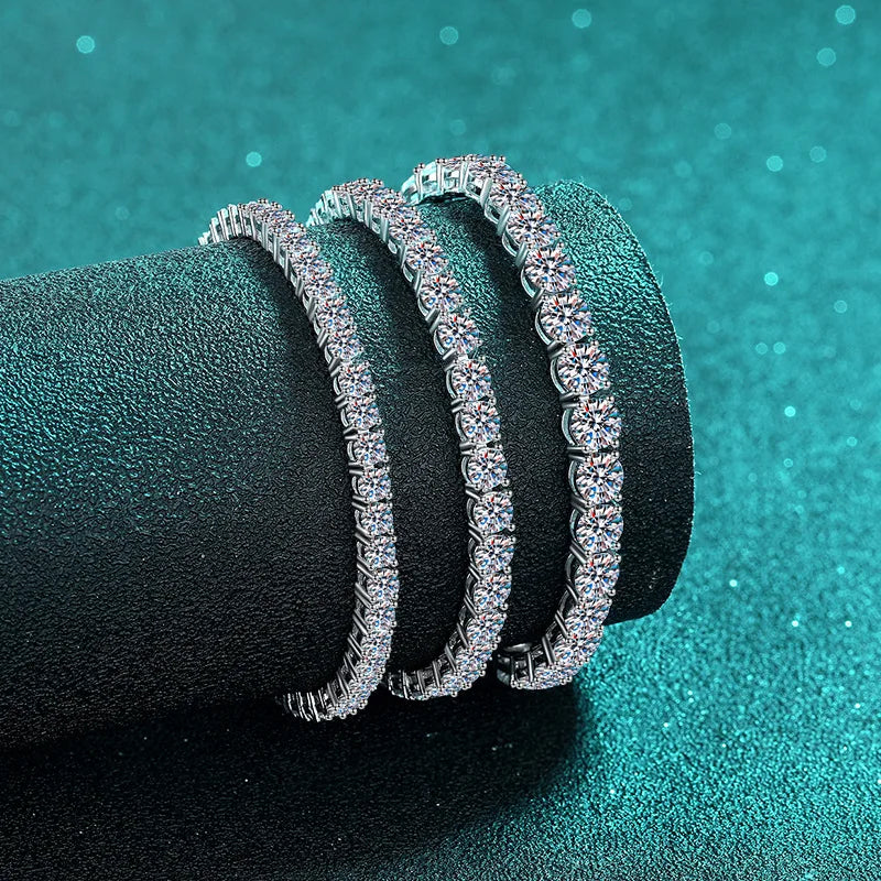 Factory Price D VVS1 Moissanite Tennis Bracelet 925 Sterling Silver Single Row Classics with GRA Bracelets for Women Man Jewelry