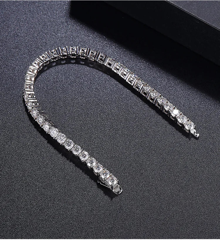 Factory Price D VVS1 Moissanite Tennis Bracelet 925 Sterling Silver Single Row Classics with GRA Bracelets for Women Man Jewelry