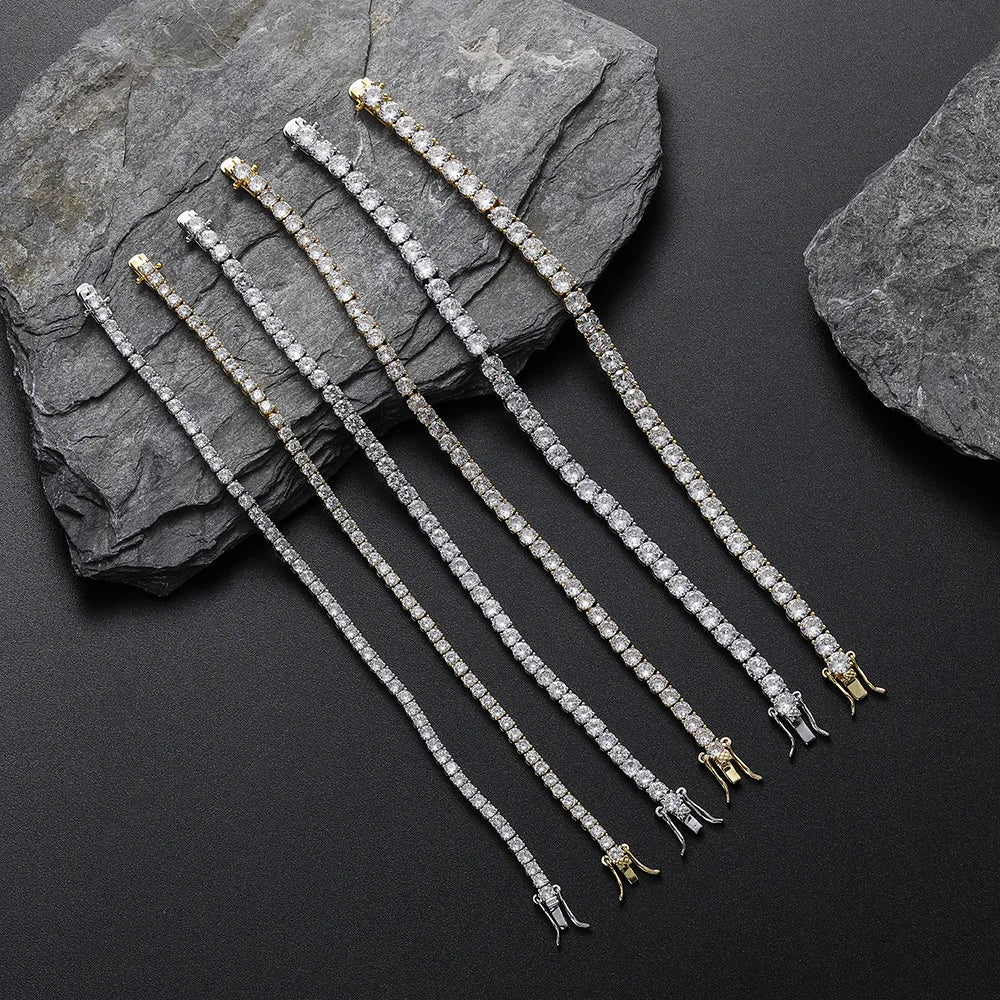 Factory Price D VVS1 Moissanite Tennis Bracelet 925 Sterling Silver Single Row Classics with GRA Bracelets for Women Man Jewelry